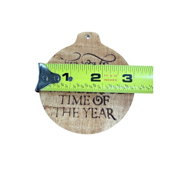 Rustic Wooden Ornament With Engraved "Its The Most Wonderful Time Of The Year" - Picture 5 of 5